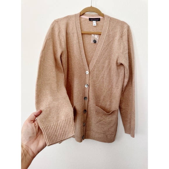 NEW Isaac Mizrahi Cashmere Cardigan Camel M NWT - Picture 6 of 6